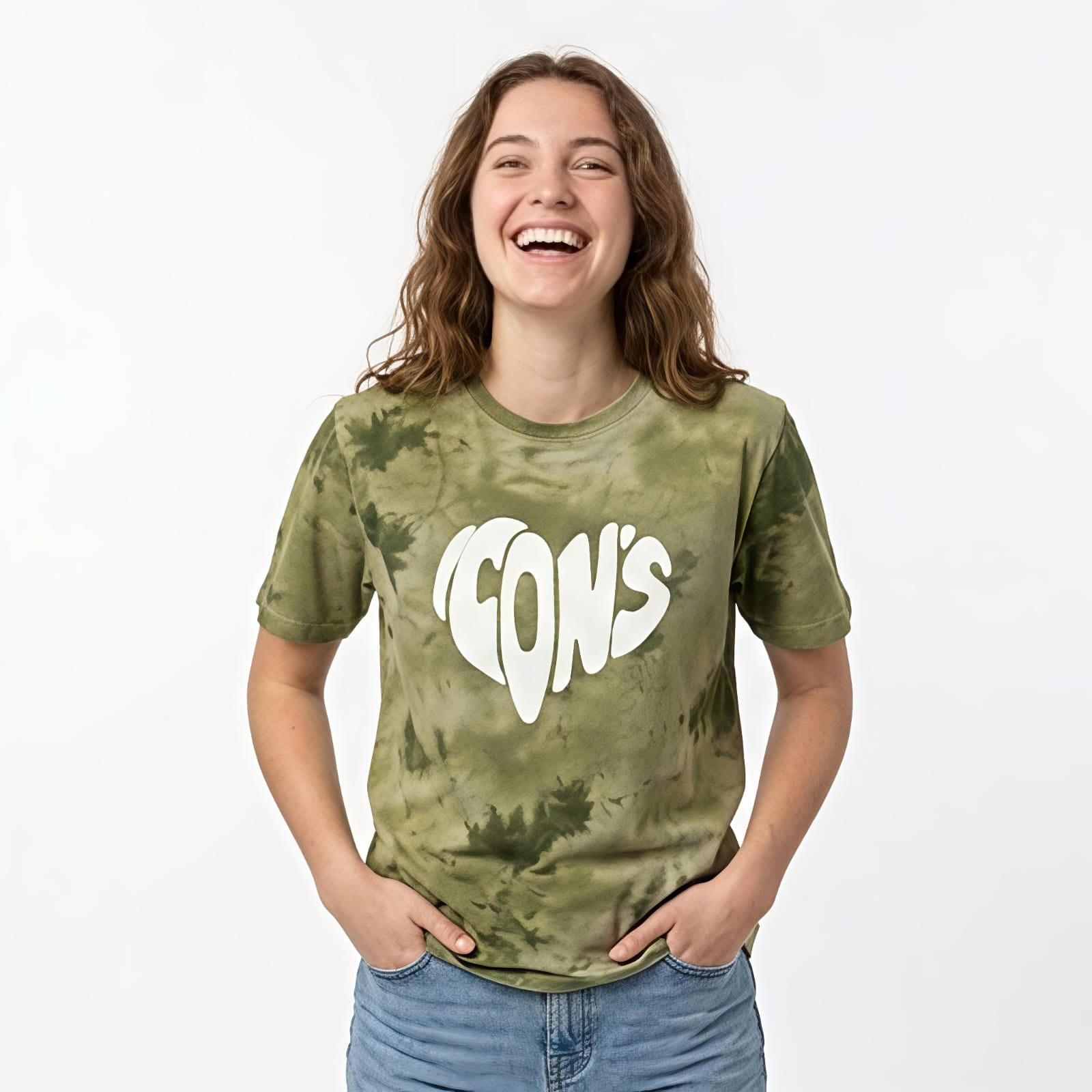 Women's Green Tie-Dye Graphic Crop T-Shirt-4