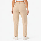 Women's Cream Straight Fit Formal Trousers-4