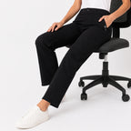 Women's Sleek High-Waist Wide-Leg Black Denim Jeans-3