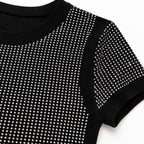 Women's Black Embellished Fitted Knit Top-4