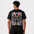 Men's Black Graphic Oversized T-Shirt-1