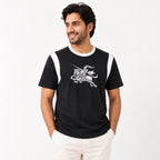 Men's Black Knight Graphic Contrast T-Shirt-1