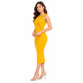 Sunlit Sculpt Ruffle Bodycon Midi Dress-1