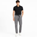 Men's Light Grey Slim Fit Casual Cotton Trousers-1