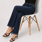 Women's Navy Blue Straight Fit Denim Jeans-3