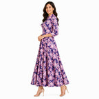 Lavender Bloom Printed Long Dress-3