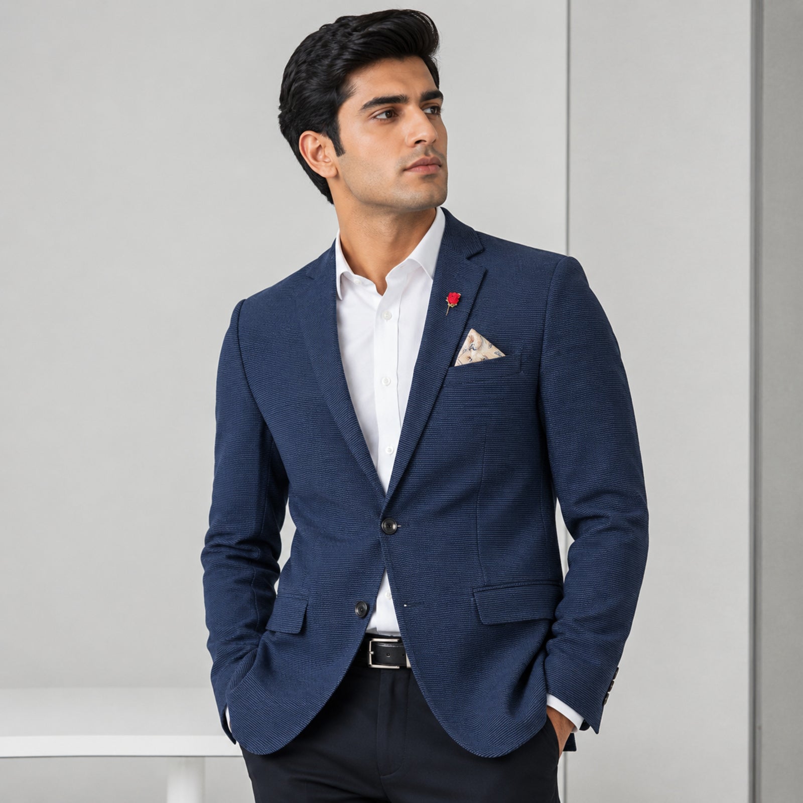 Men's Royal Navy Elite Textured Blazer-1