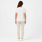 Women's White Stronger Slogan Graphic Crew Neck T-Shirt | Relaxed Half Sleeve Casual Tee-4