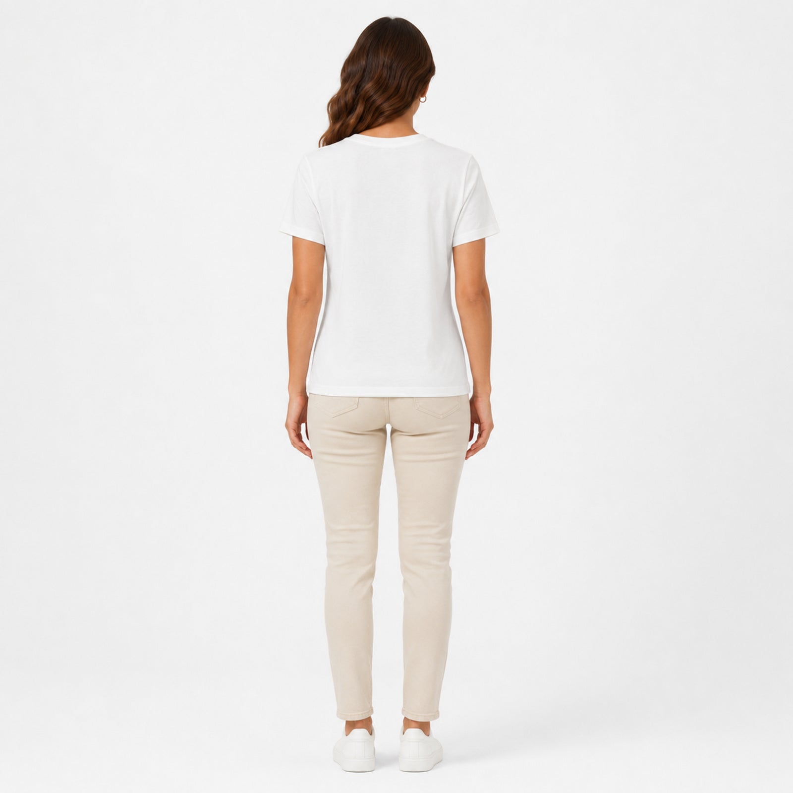 Women's White Stronger Slogan Graphic Crew Neck T-Shirt | Relaxed Half Sleeve Casual Tee-4