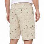 Men's Beige Printed Cargo Shorts-1