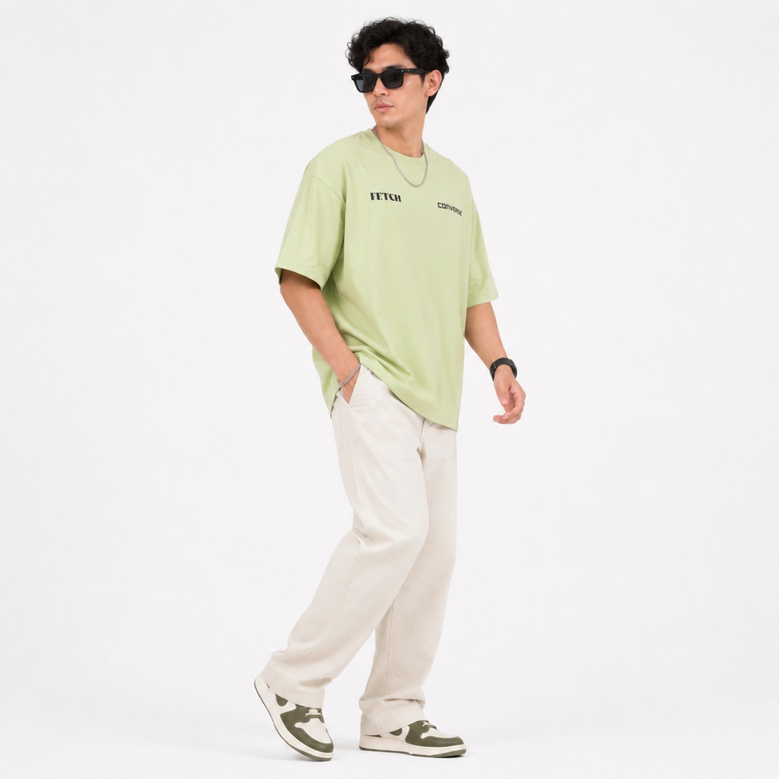 Men's Pista Oversized Minimal Typography T-Shirt-2
