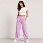 Women's Blush Elegance Straight Fit Trousers-3