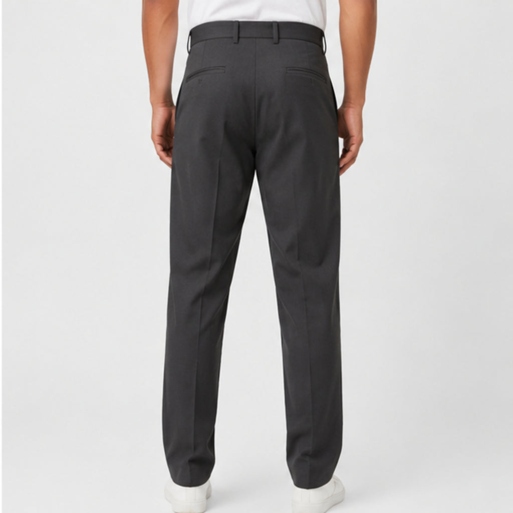 Men's Classic Brown Formal Straight Fit Trousers-4