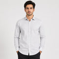 Men's Luxe White Geometric Print Formal Shirt-1