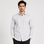 Men's Luxe White Geometric Print Formal Shirt-1