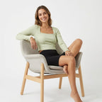 Women's Pista Green Ribbed Full Sleeve Crop Top-3