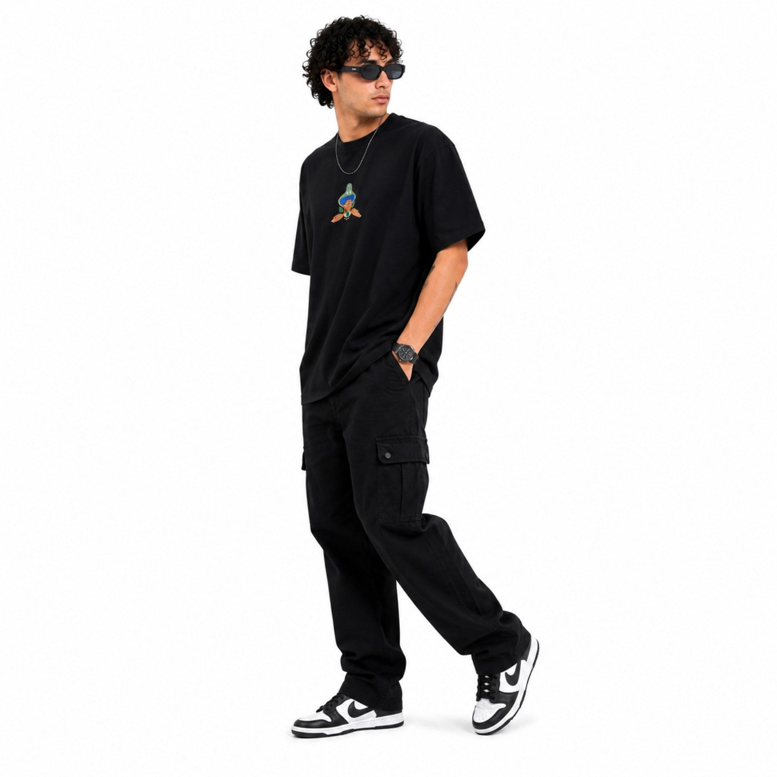 Men's Oversized Graphic Back Print Cotton T-Shirt-2