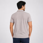 Men's Blush Sand Textured Polo T-Shirt-3