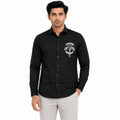 Men's Black Emblem Detail Full Sleeve Casual Shirt-1