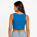 Women's Teal Tie Front Crop Top-2