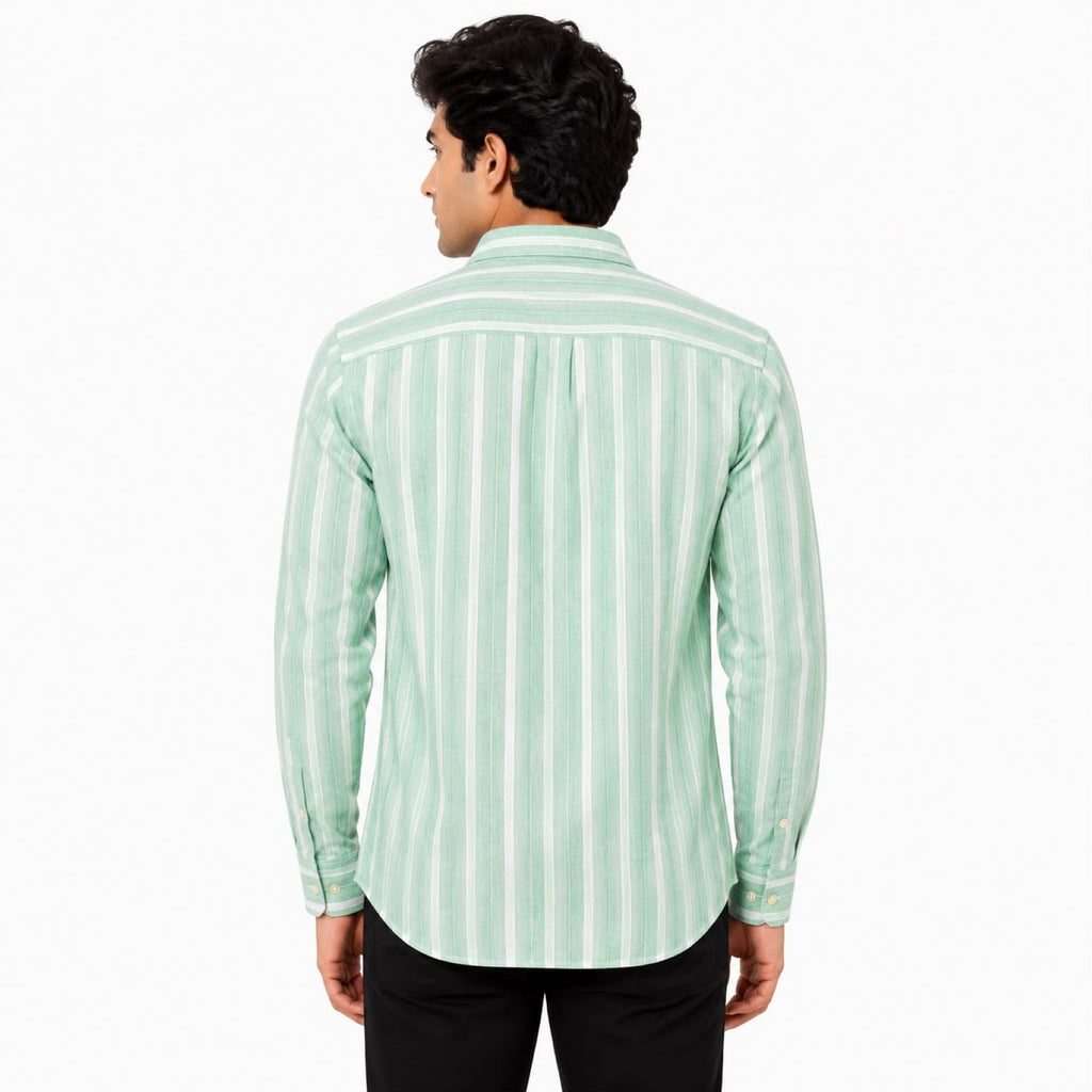 Men's Mint Horizon Striped Casual Shirt-4