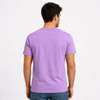 Men's Lavender Solid Casual T-Shirt-3