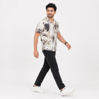 Men's Abstract Print Casual Half Sleeve Shirt-3