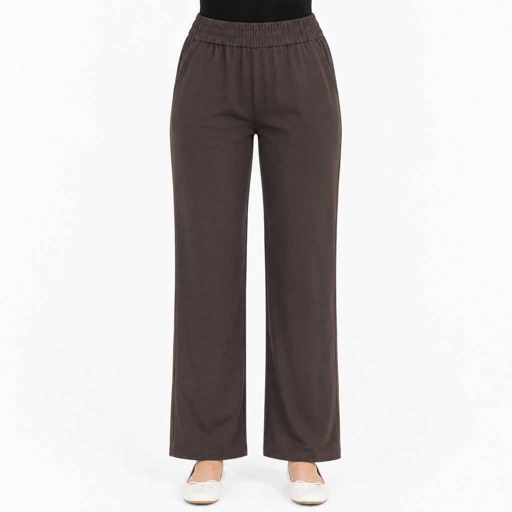 Women's Mocha Ease Relaxed Fit Lounge Trousers-2