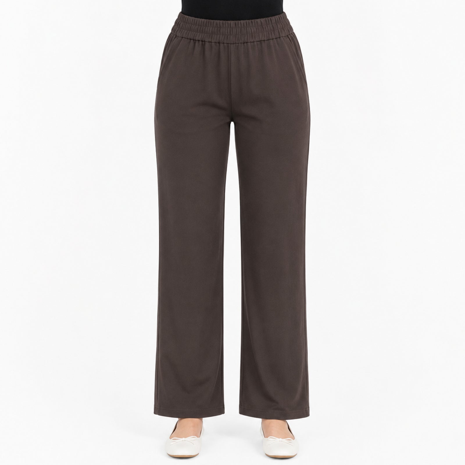Women's Mocha Ease Relaxed Fit Lounge Trousers-2