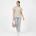 Yellow Blossom Flutter Sleeve Top-1