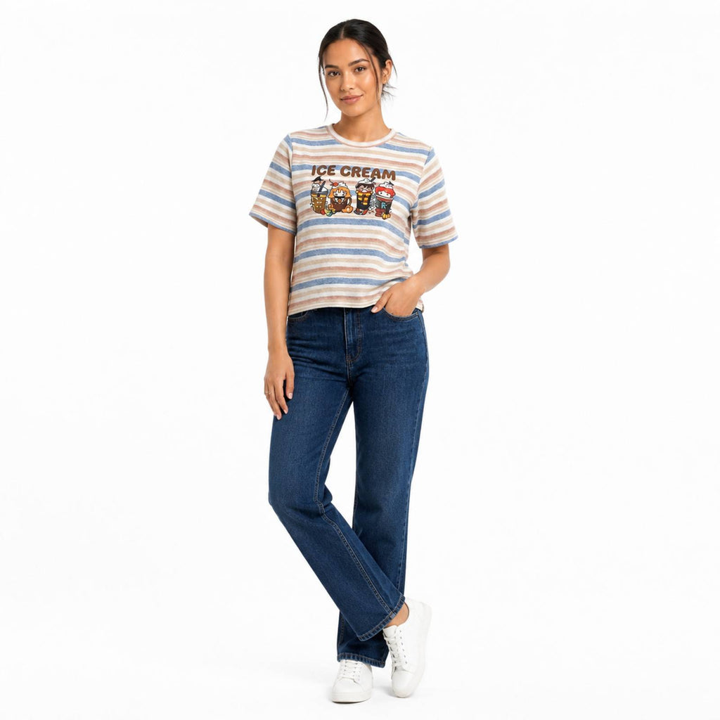 Ice Cream Stripe Graphic Tee-3