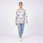 Ivory Blue Floral Long Sleeve Top-1