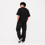 Men's Charcoal Minimal Print Oversized T-Shirt-2