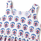 Women's Blue Printed Sleeveless Peplum Top-3