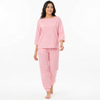 Women's Peach Relaxed Fit Top and Jogger Co-Ord Set | Solid Loungewear Two-Piece Set-1