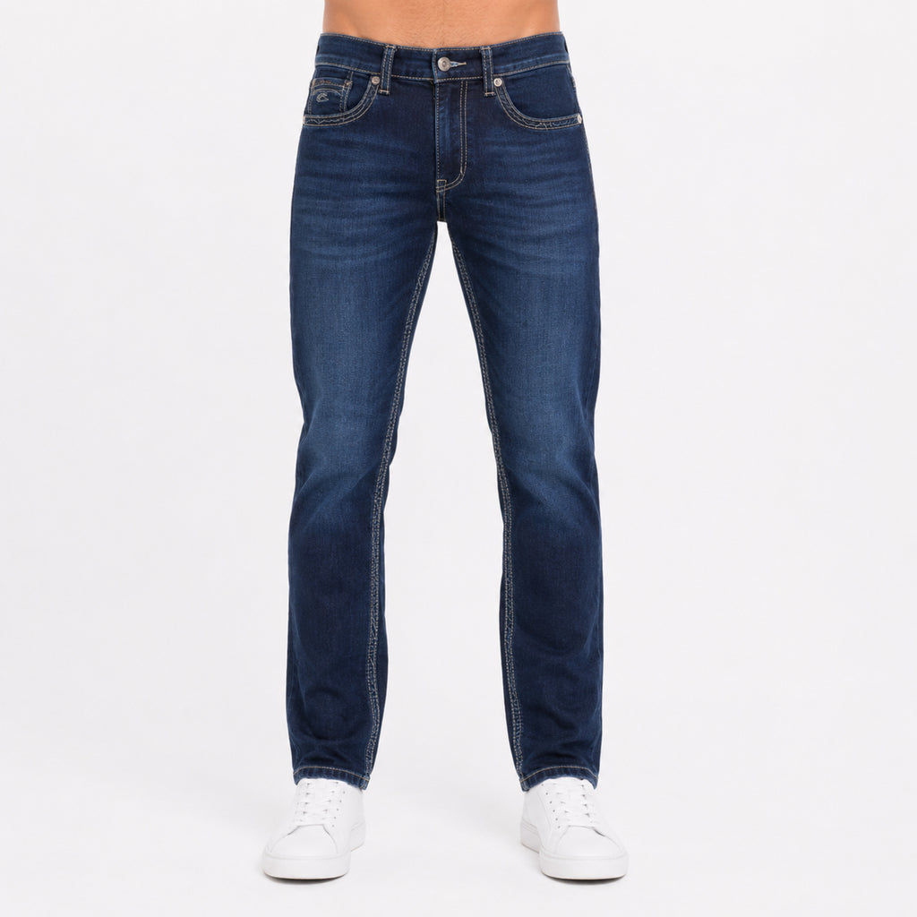 Men's Mid Blue Slim Tapered Fit Denim Jeans-3