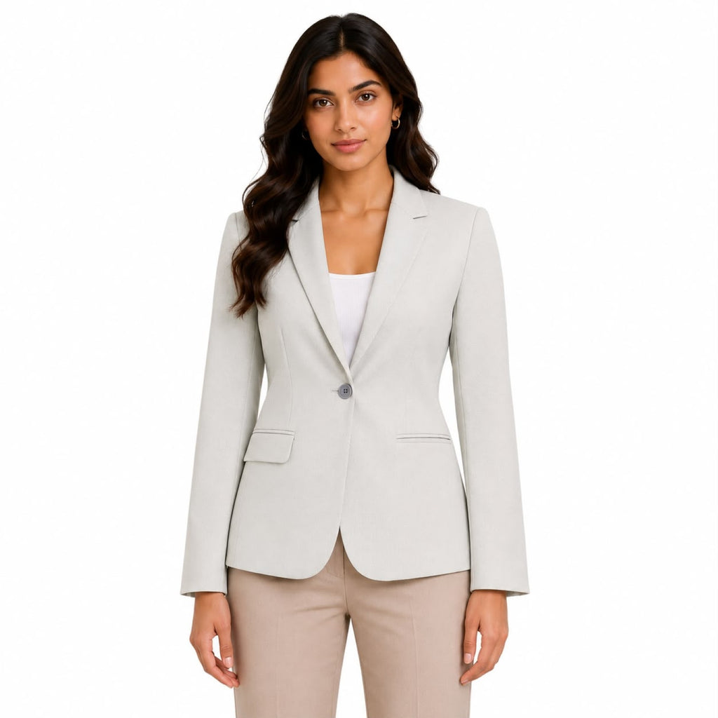 Women's Pista Green Single-Button Formal Blazer-1