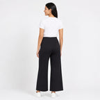 Midnight Black Flared Knit Pants-4