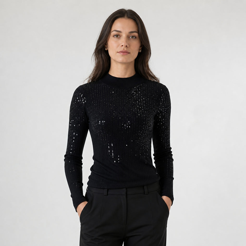 Midnight Glam Sequin Bodycon Midi Dress-1