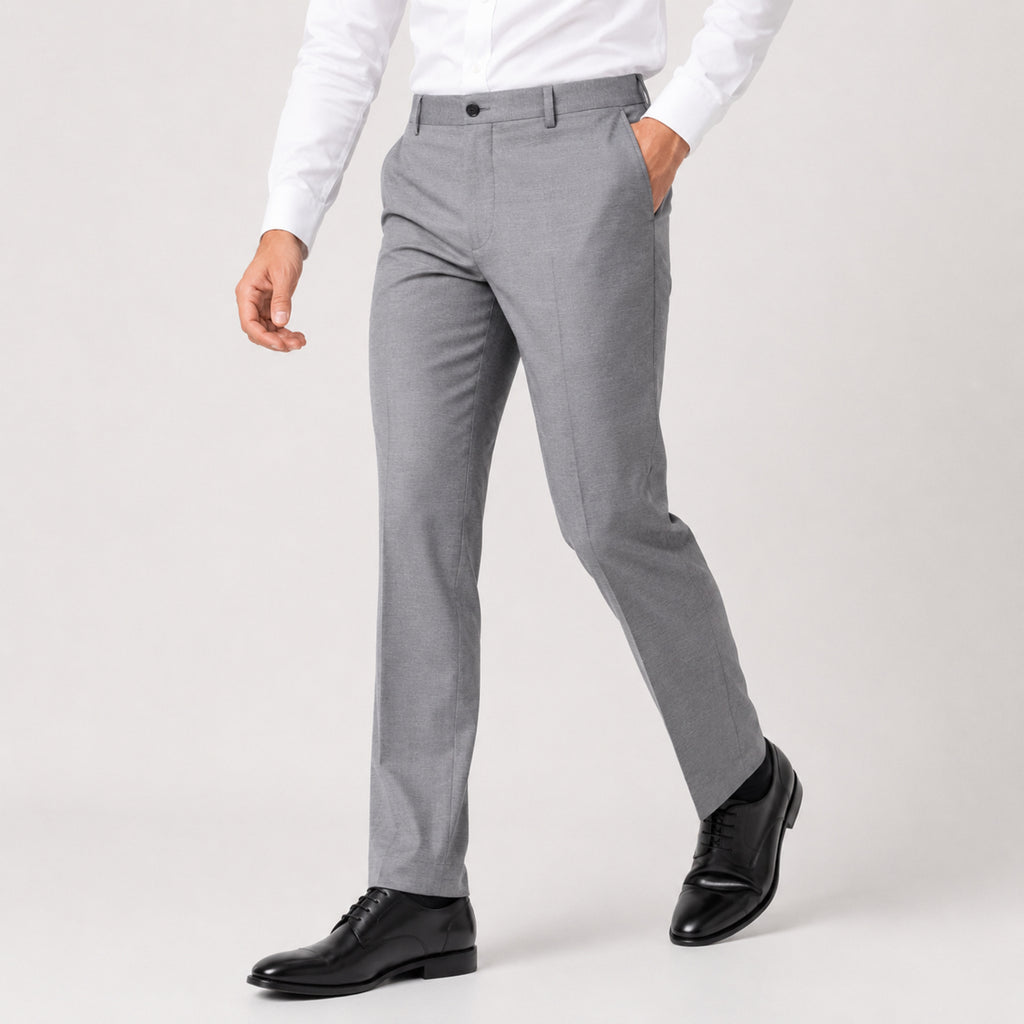 Men's Slate Charcoal Slim Fit Formal Trousers-4