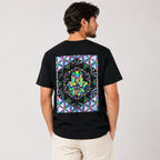 Men's Black Psychedelic Graphic Printed T-Shirt-1