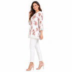 Ivory Bloom Floral Tunic Top-3