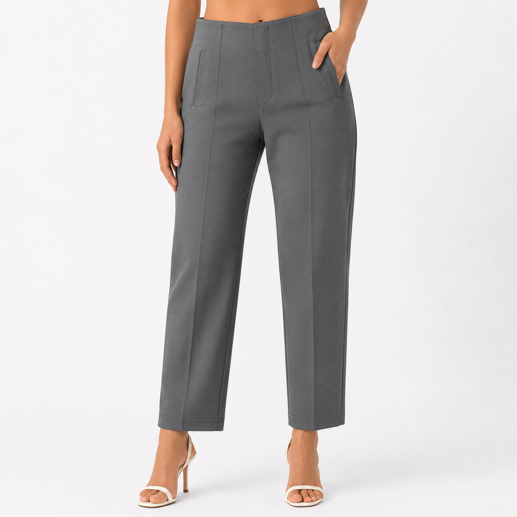 Women's Sleek Comfort-Fit Blue Formal Trousers-1