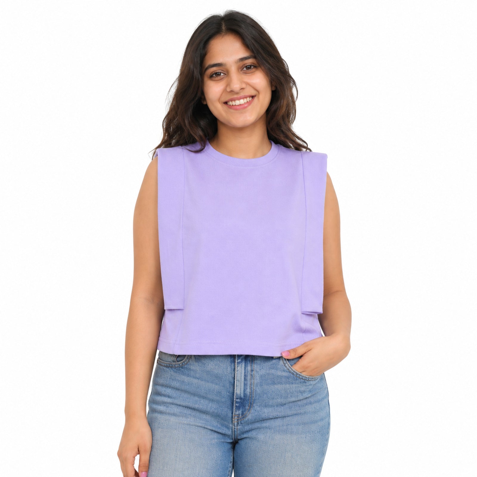 Lilac Edge Sculpted Crop Top-2