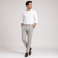 Men's Premium Light Grey Slim Fit Formal Trousers-1