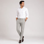 Men's Premium Light Grey Slim Fit Formal Trousers-1