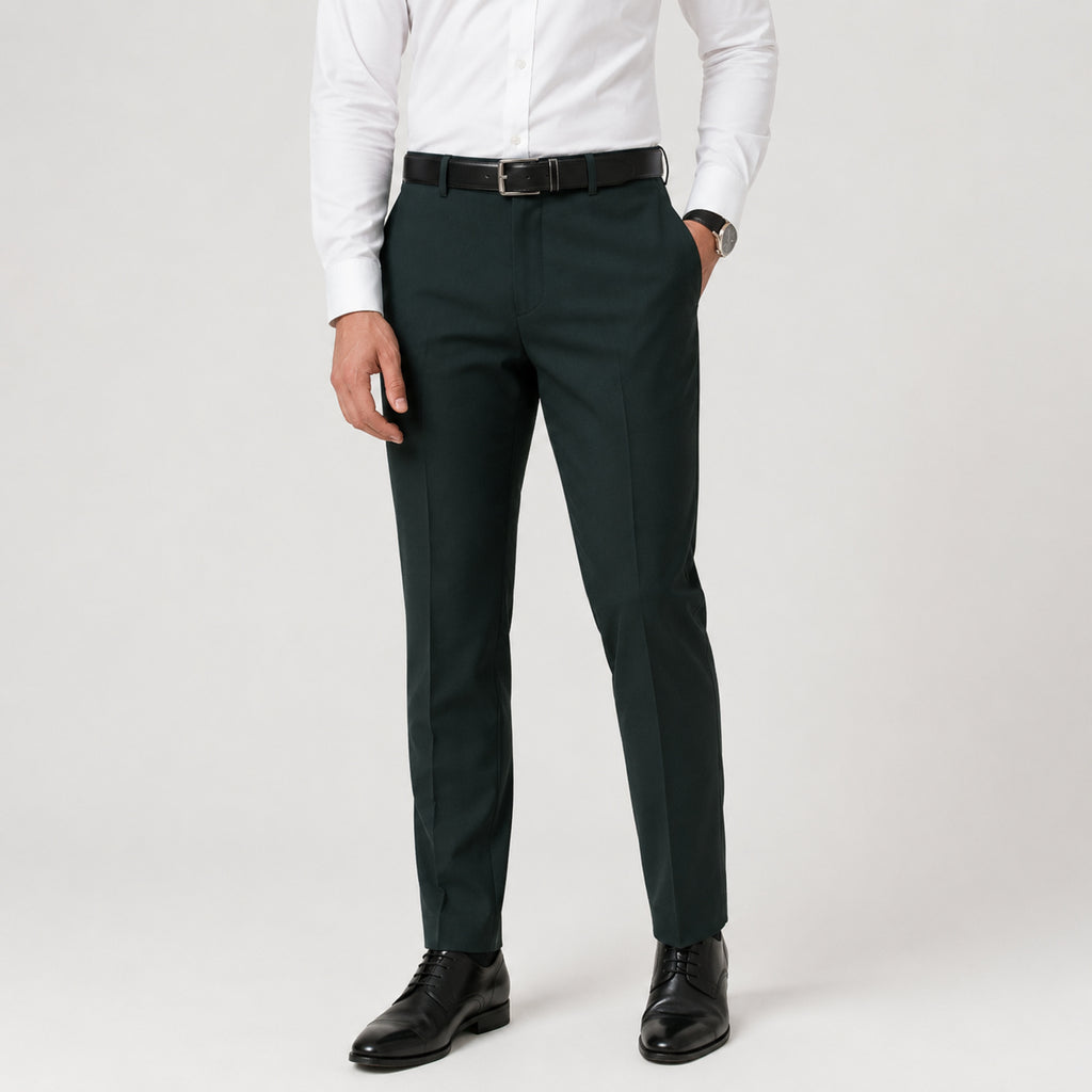 Men's Navy Blue Premium Tailored Smart Casual Trousers-1