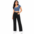 Women's High-Rise Black Straight Fit Jeans | Solid Full Length Denim Pants for Everyday Casual Wear-1