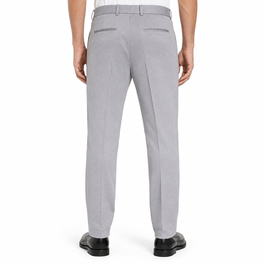 Men's Light Grey Slim Fit Formal Trousers-3