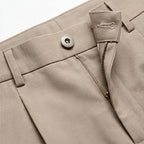 Men's Sandstone Beige Tailored Slim Fit Formal Trousers-4